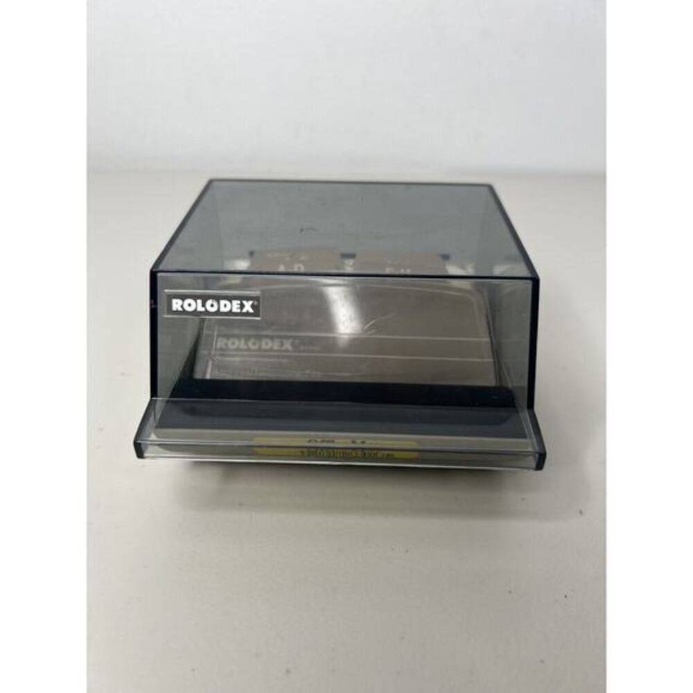 Vintage Rolodex Business Card File Covered Petite Grey Storage Alphabetical